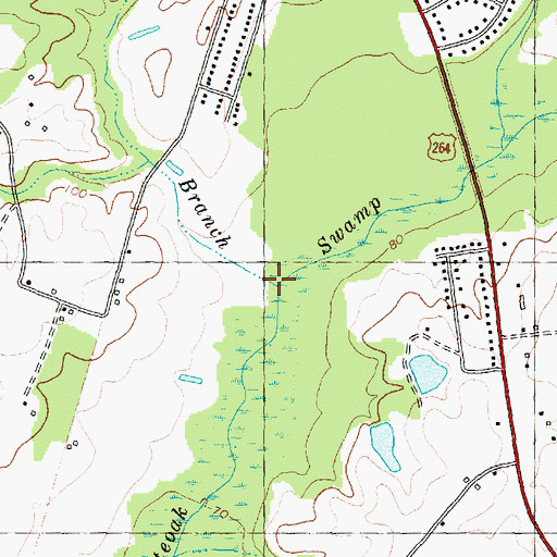 Topographic Map of Buck Branch, NC