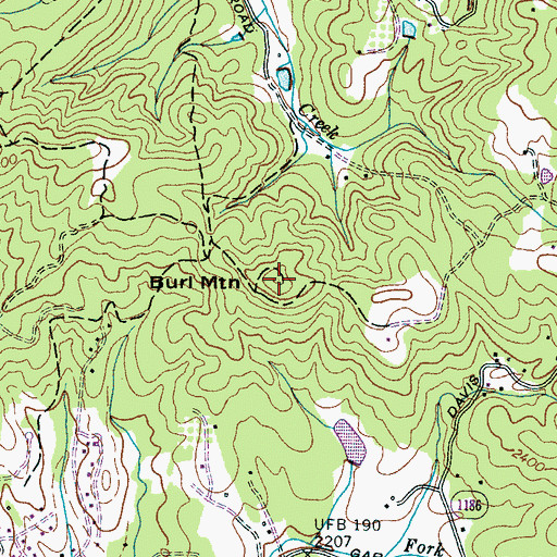 Topographic Map of Burl Mountain, NC