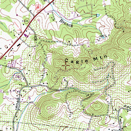 Topographic Map of Cagle Mountain, NC