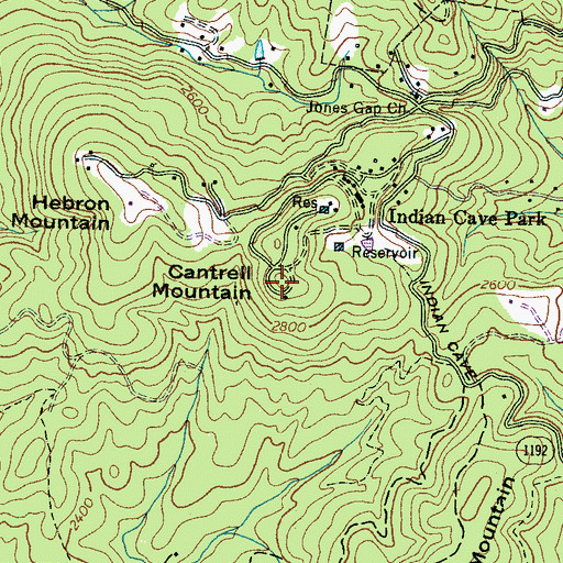 Topographic Map of Cantrell Mountain, NC