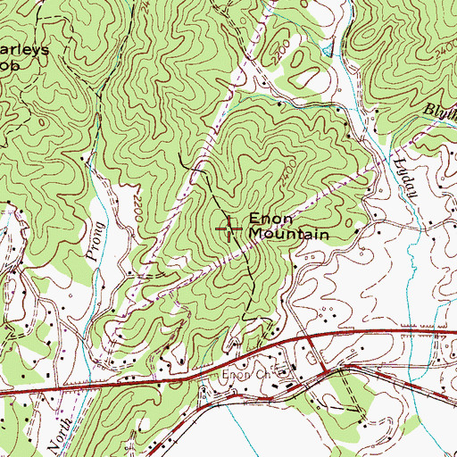 Topographic Map of Enon Mountain, NC