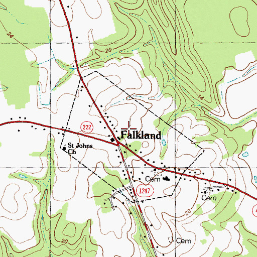 Topographic Map of Falkland, NC
