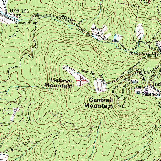 Topographic Map of Hebron Mountain, NC
