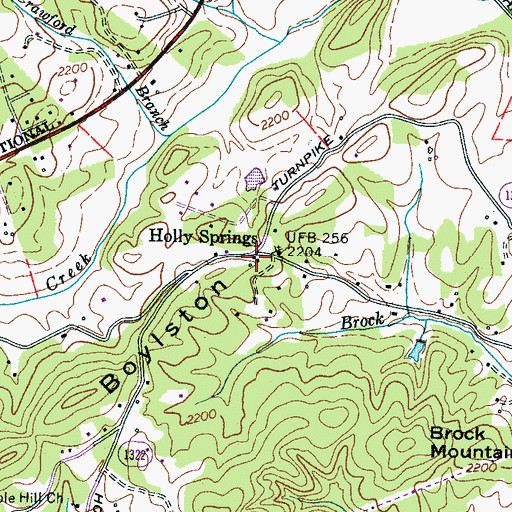 Topographic Map of Holly Springs, NC