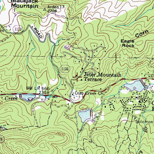 Topographic Map of Jeter Mountain Terrace, NC