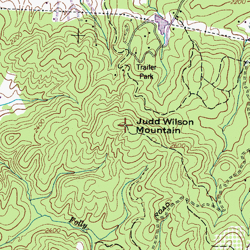 Topographic Map of Judd Wilson Mountain, NC
