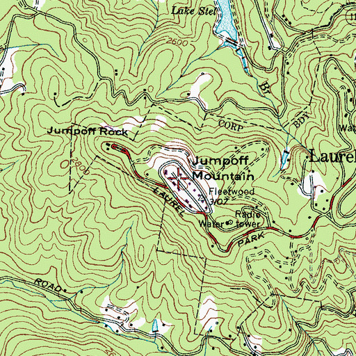 Topographic Map of Jumpoff Mountain, NC