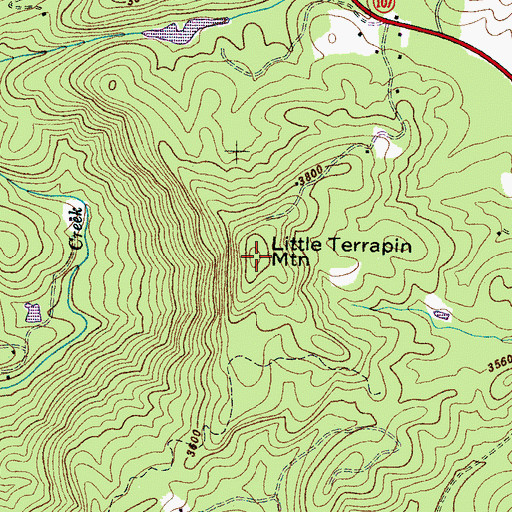 Topographic Map of Little Terrapin Mountain, NC