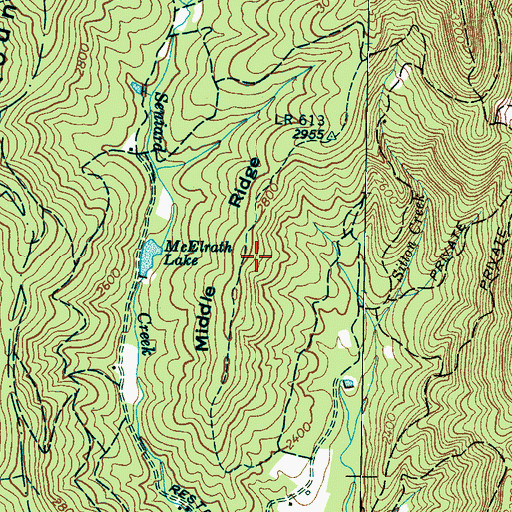 Topographic Map of Middle Ridge, NC