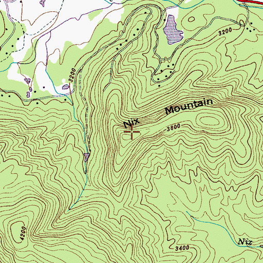 Topographic Map of Nix Mountain, NC