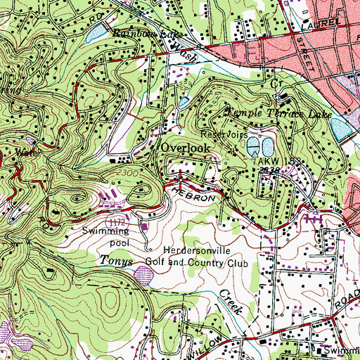 Topographic Map of Overlook, NC