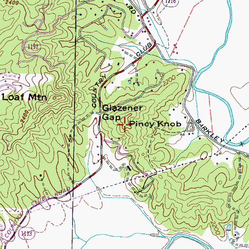 Topographic Map of Piney Knob, NC