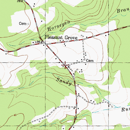 Topographic Map of Pleasant Grove, NC