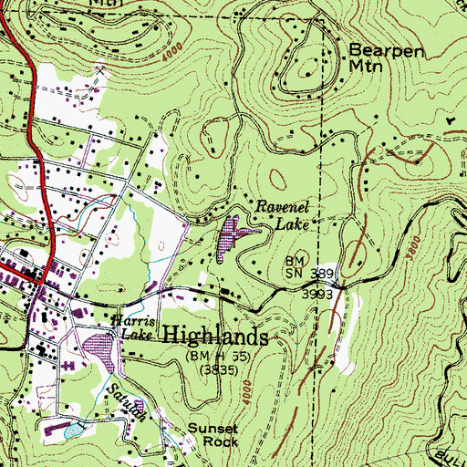 Topographic Map of Ravenel Lake, NC