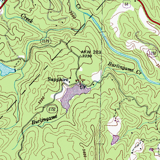 Topographic Map of Sapphire, NC