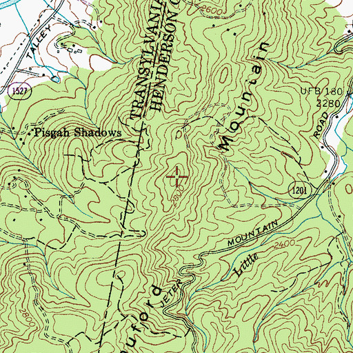 Topographic Map of Shuford Mountain, NC