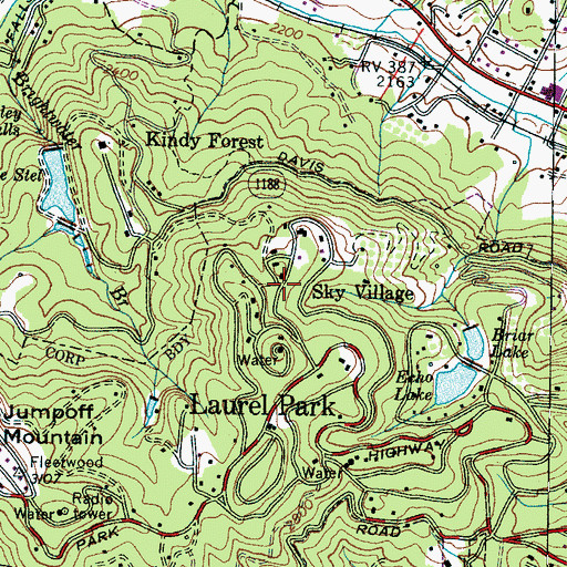 Topographic Map of Sky Village, NC