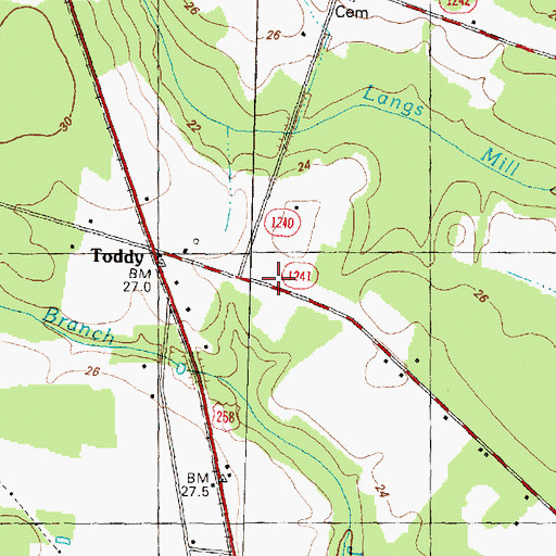 Topographic Map of Tugwell (historical), NC
