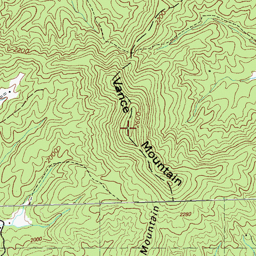 Topographic Map of Vance Mountain, NC