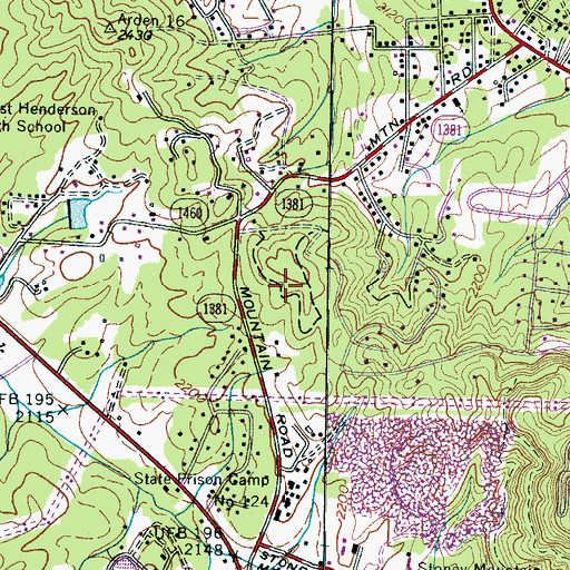 Topographic Map of Foxwood, NC