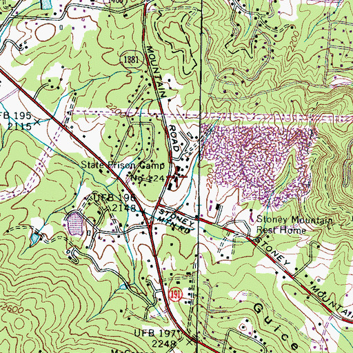 Topographic Map of State Prison Camp Number 124, NC