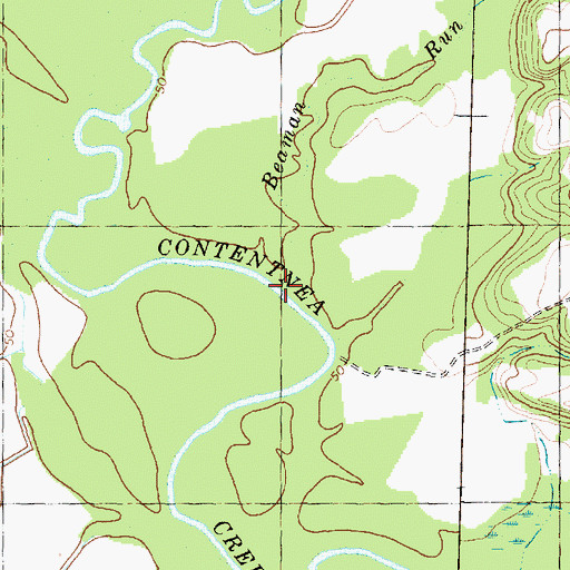 Topographic Map of Beaman Run, NC