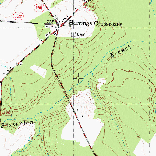 Topographic Map of Beaverdam Branch, NC