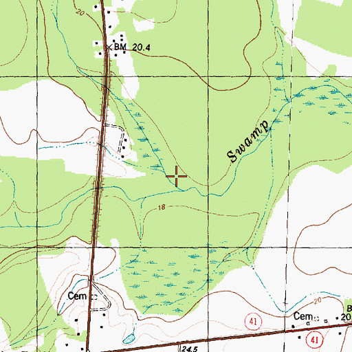 Topographic Map of Great Branch, NC