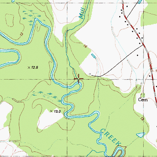 Topographic Map of Mill Run, NC