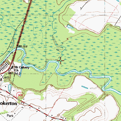 Topographic Map of Mussel Run, NC