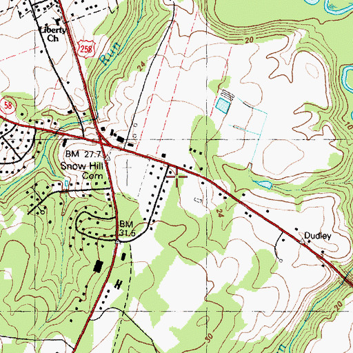 Topographic Map of Panther Swamp Creek, NC