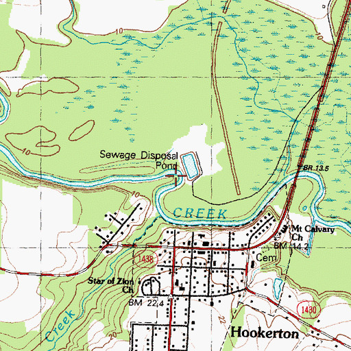 Topographic Map of Rainbow Creek, NC