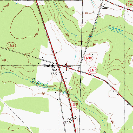 Topographic Map of Toddy, NC