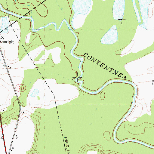Topographic Map of Watery Branch, NC