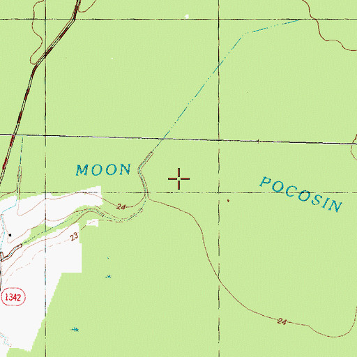 Topographic Map of Half Moon Pocosin, NC