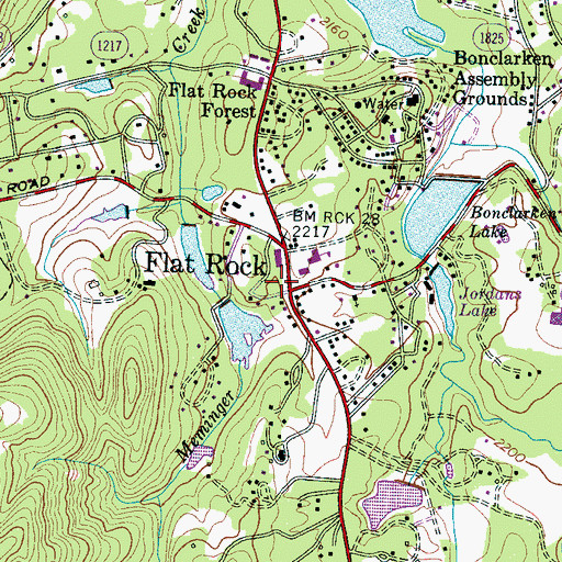 Topographic Map of Flat Rock Playhouse, NC