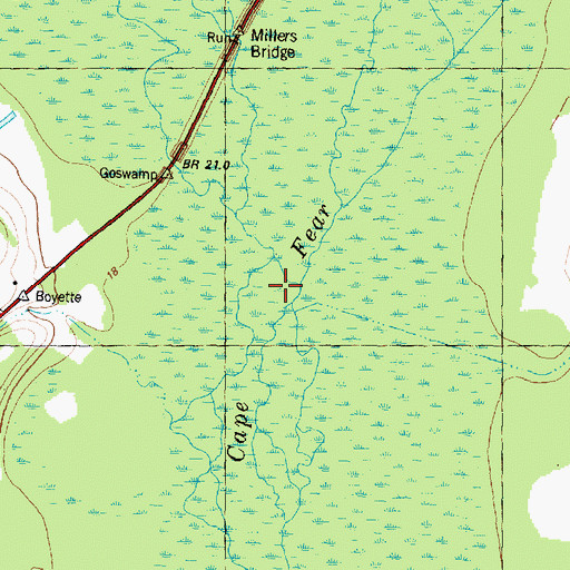 Topographic Map of Goshen Swamp, NC