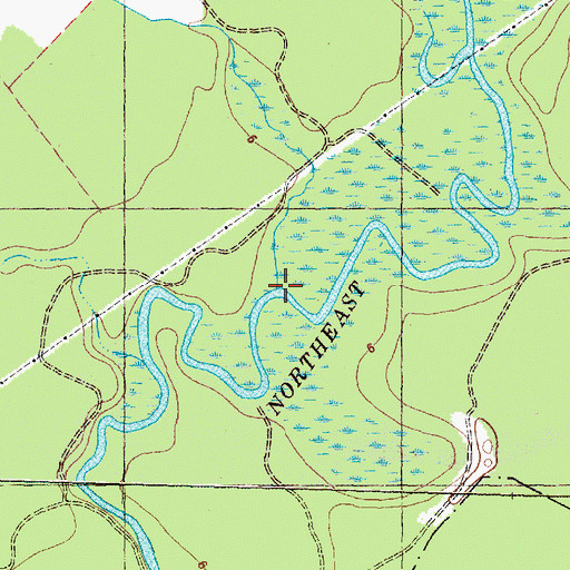 Topographic Map of Oakie Branch, NC