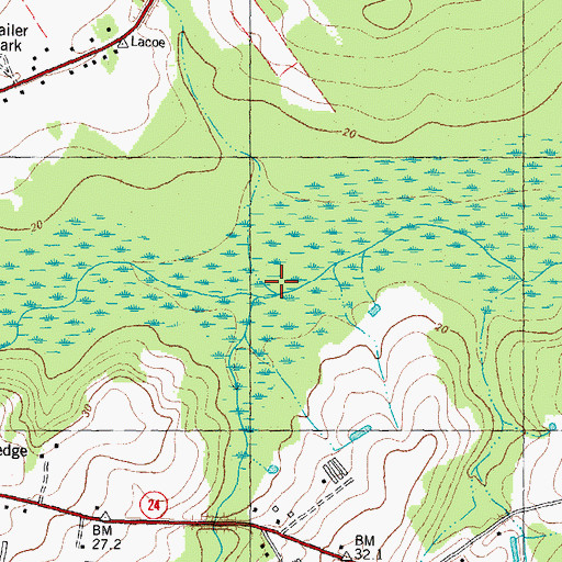 Topographic Map of Tea Swamp, NC