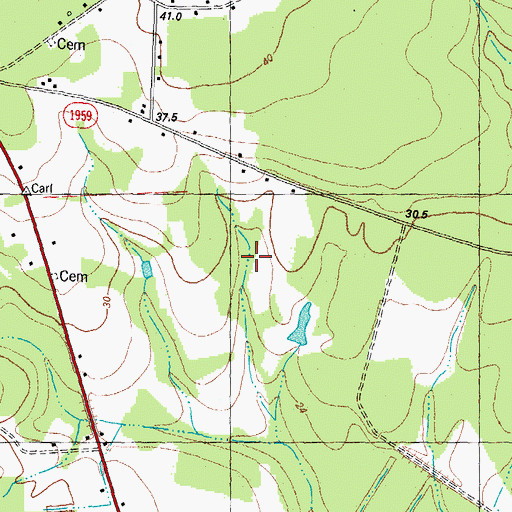 Topographic Map of Duplin County, NC