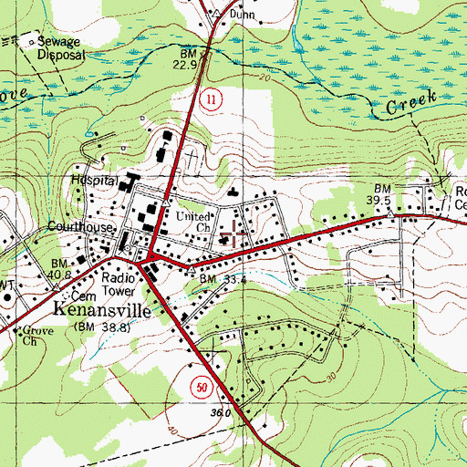 Topographic Map of United Church, NC