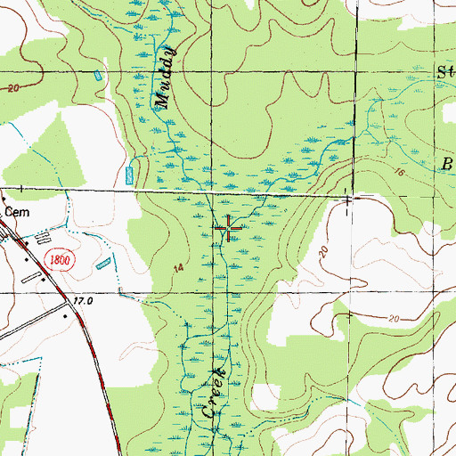 Topographic Map of Stephens Swamp, NC