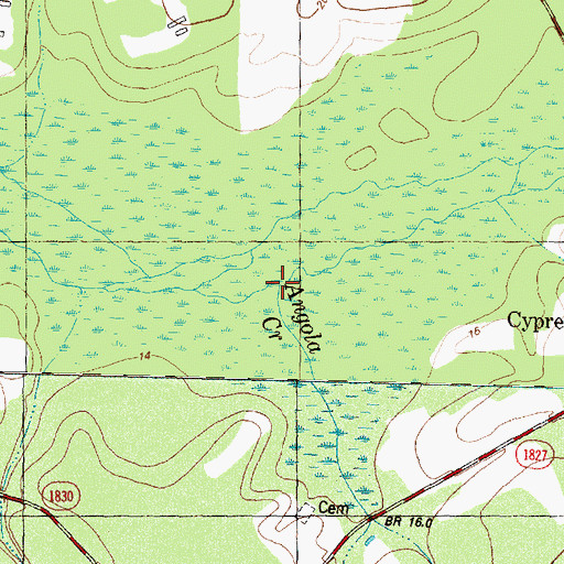 Topographic Map of Angola Creek, NC