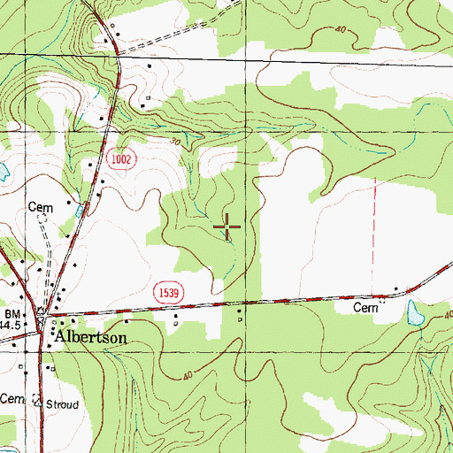 Topographic Map of Township of Albertson, NC