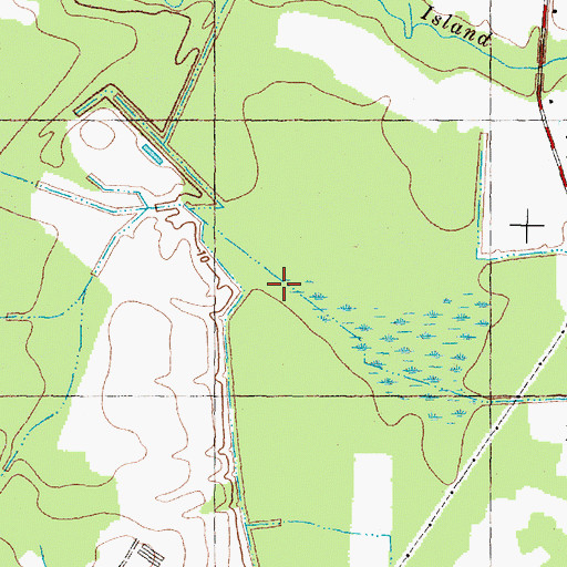 Topographic Map of Township of Island Creek, NC