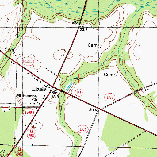 Topographic Map of Township of Olds, NC