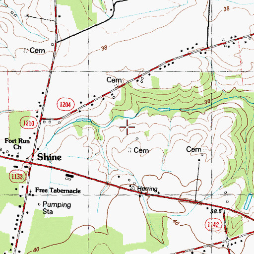 Topographic Map of Township of Shine, NC