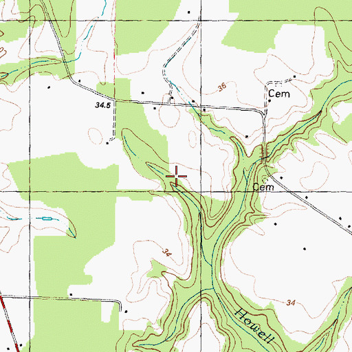 Topographic Map of Township of Speights Bridge, NC
