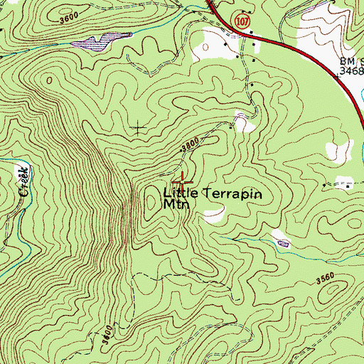 Topographic Map of Township of Cashiers, NC