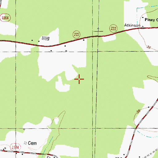 Topographic Map of Township of Saratoga, NC